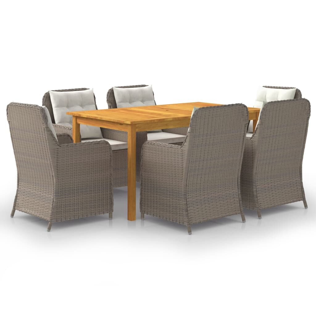 Image of 7 Piece Patio Dining Set Brown