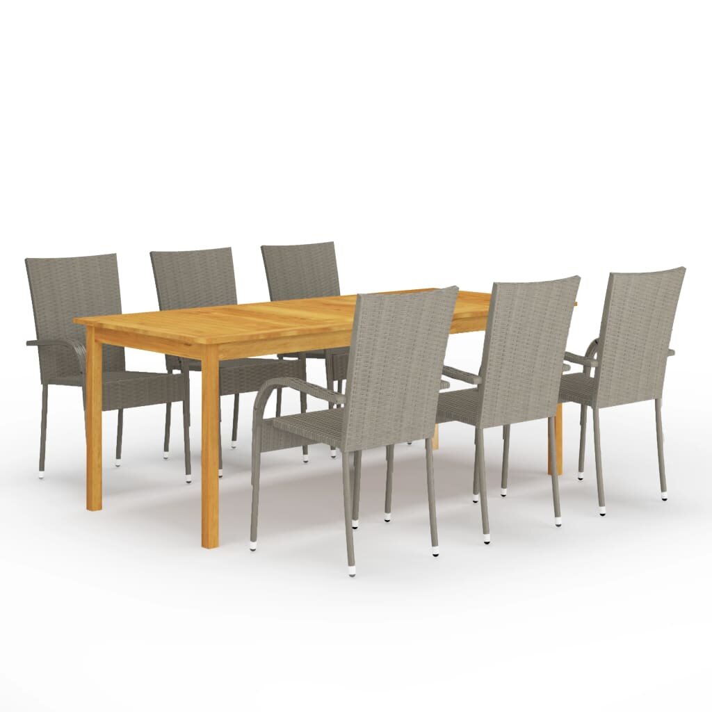 Image of 7 Piece Patio Dining Set Gray