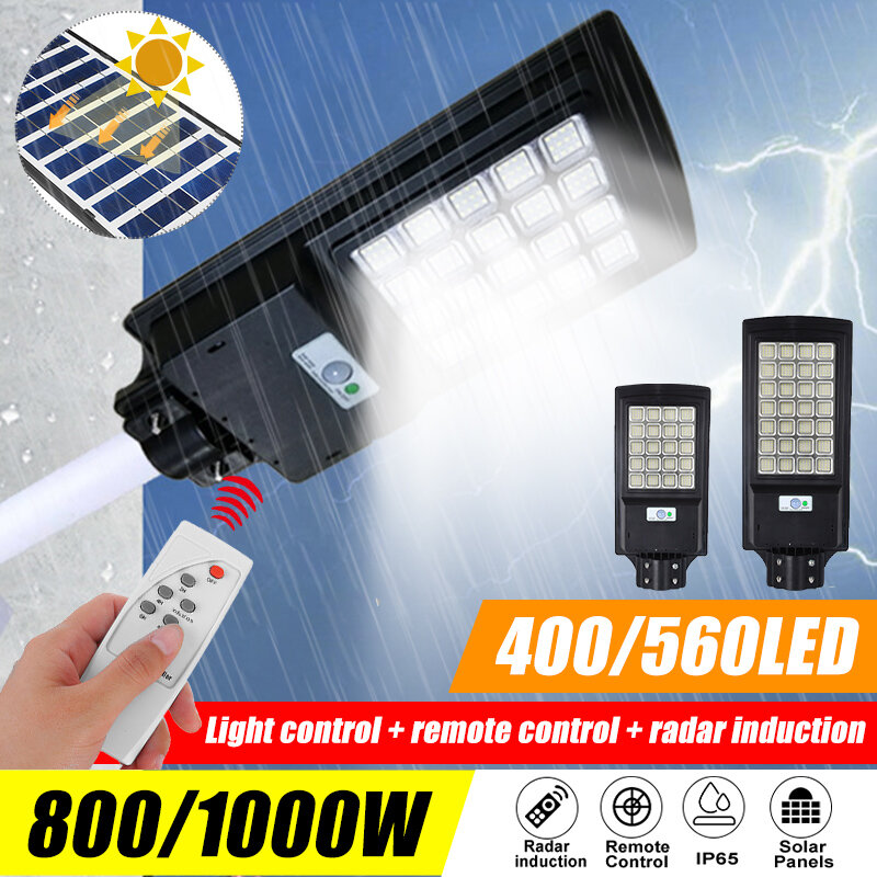 Image of 800W 1000W Solar Panel LED Street Light Waterproof PIR Motion Sensor Wall Yard Lamp + Remote Control