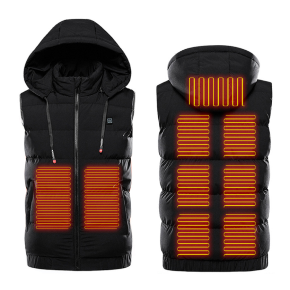 Image of 9 Zone Electric Heated Vest Hooded USB Heating Winter Warmer Jacket Coats Clothing Intelligent Constant Temperature M-7X