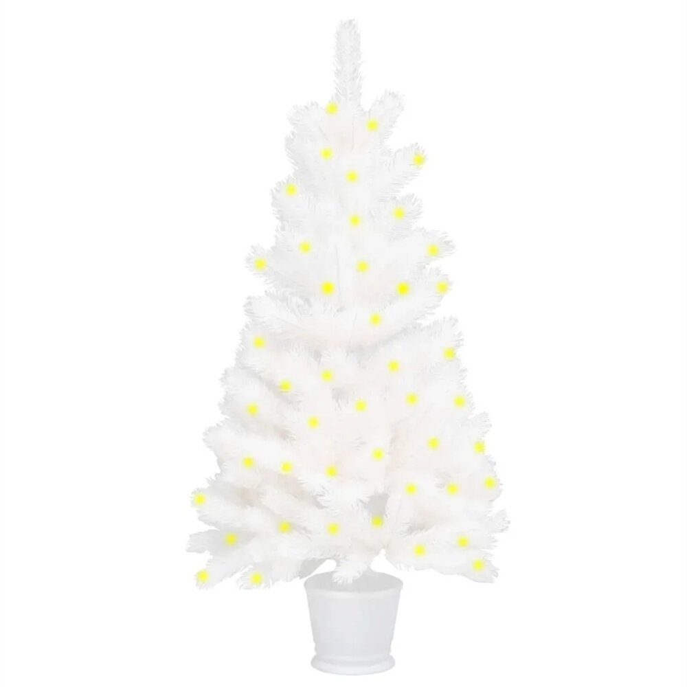 Image of 90cm Christmas Tree Artificial Holiday Christmas 250 Branches with 150 Warm LED Lights for Home Office Party Decoratio