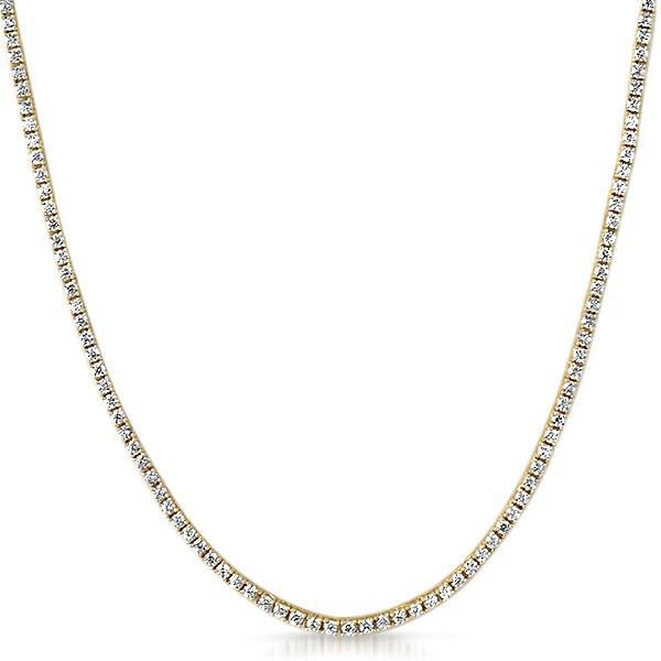 Image of 925 Silver 2MM CZ Micro Tennis Chain Gold Bling ID 29213343154218