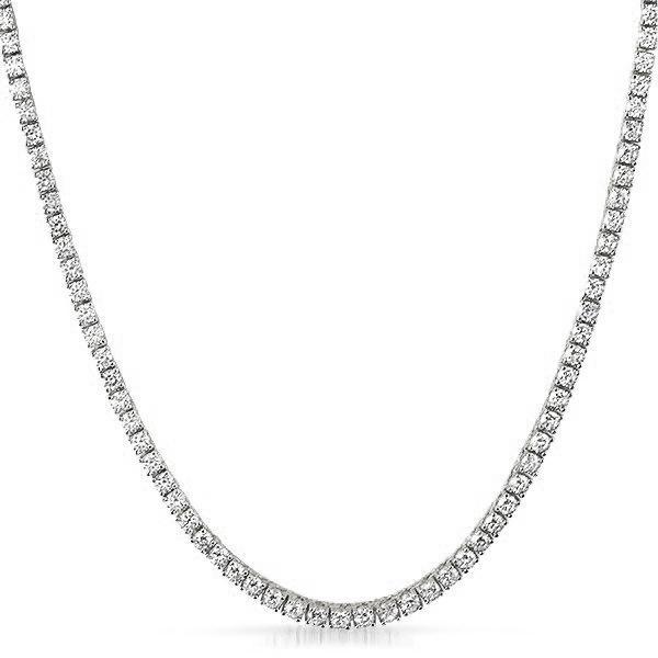 Image of 925 Sterling Silver 3MM CZ Bling Bling Tennis Chain ID 10053983469610