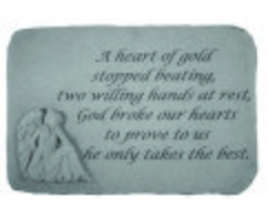 Image of A heart of gold Engraved Angel Stone