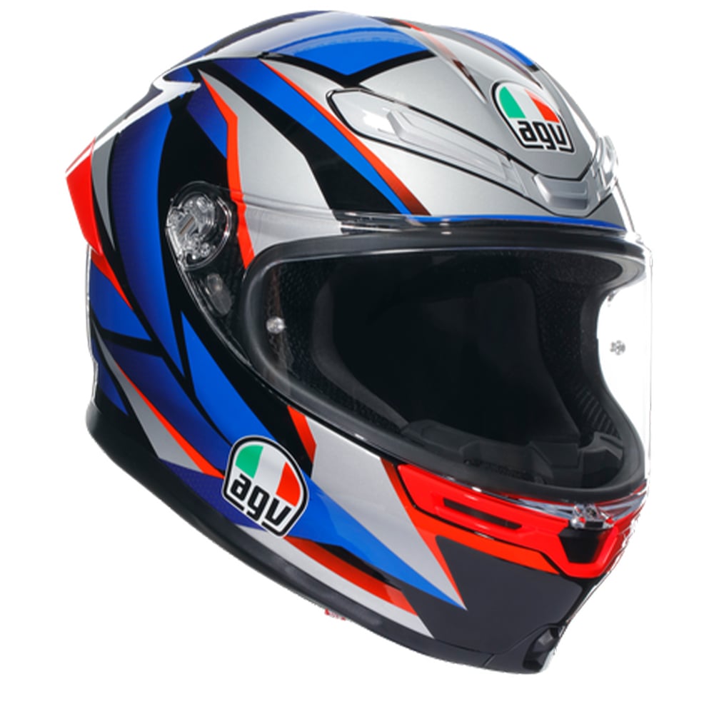 Image of AGV K6 S E2206 Mplk Slashcut Black Blue Red 015 Full Face Helmet Size 2XL EN
