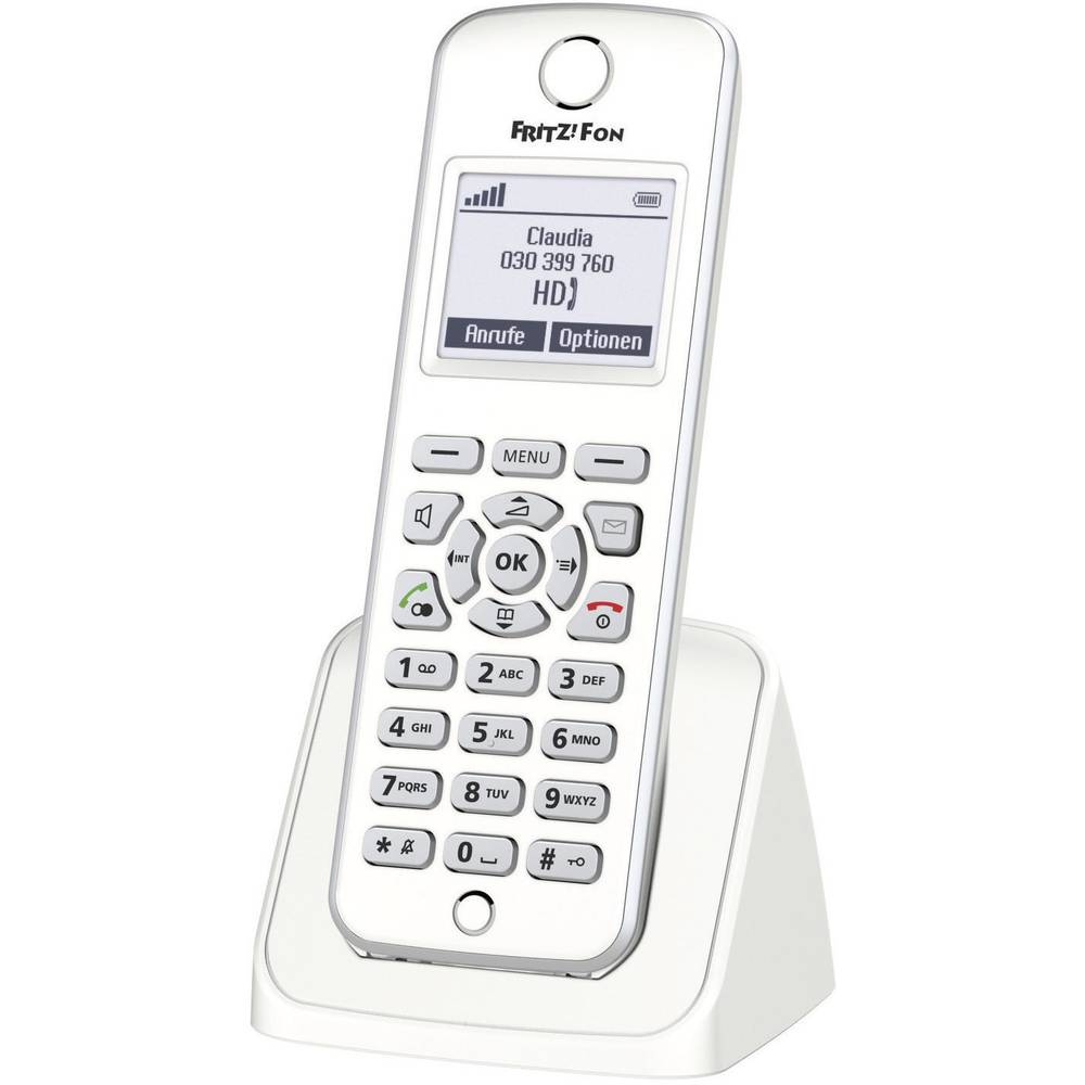 Image of AVM FRITZ!Fon M2 Cordless VoIP Baby monitor Hands-free Backlit White Silver