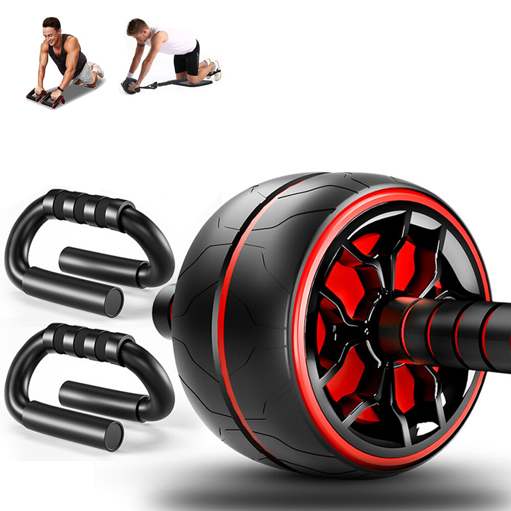 Image of Abdominal Roller Fitness Slimming Core Workout Ab Wheel Roller Push Ups Stand with Kneeling Pad