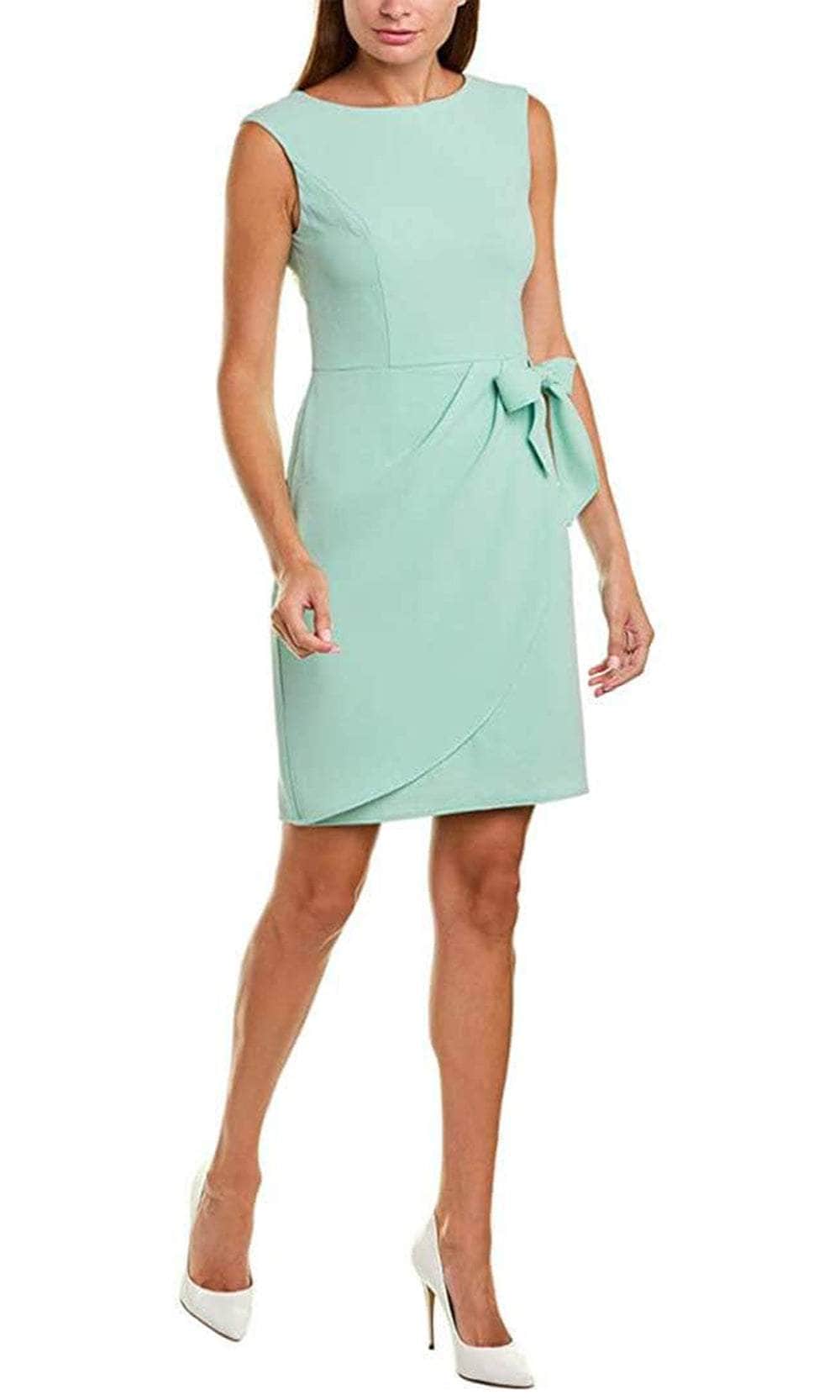 Image of Adrianna Papell AP1D104031 - Bateau Draped Tie Formal Dress