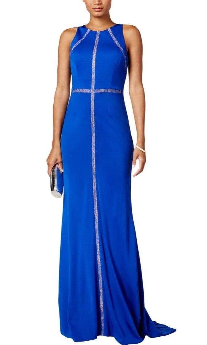Image of Adrianna Papell - AP1E202052 Jewel Neck Fitted Jersey Gown