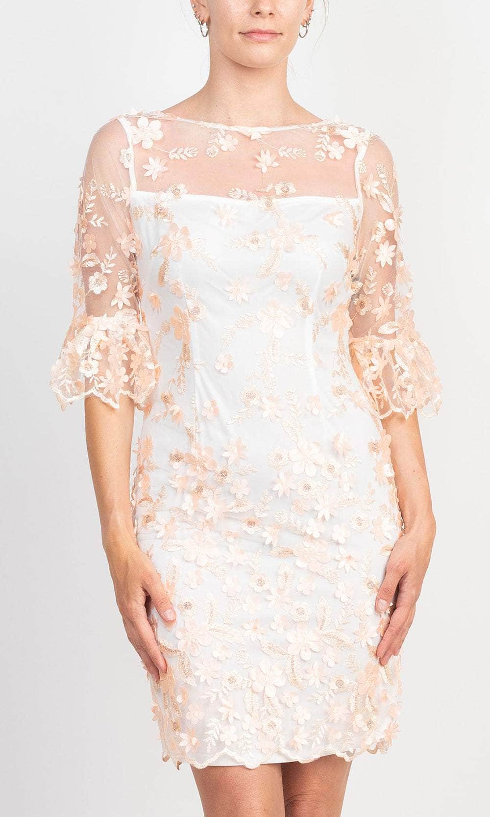 Image of Adrianna Papell AP1E209447 - Embroidered Petal Cocktail Dress