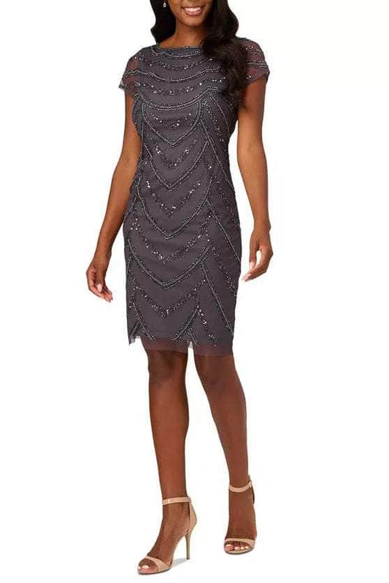 Image of Adrianna Papell AP1E210784 - Bateau Neck Beaded Formal Dress