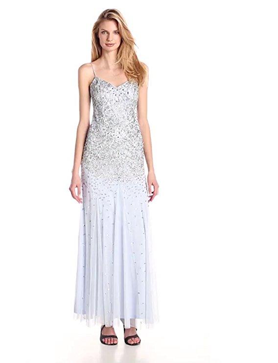 Image of Adrianna Papell - Fully Beaded Sleeveless Gown 91904720