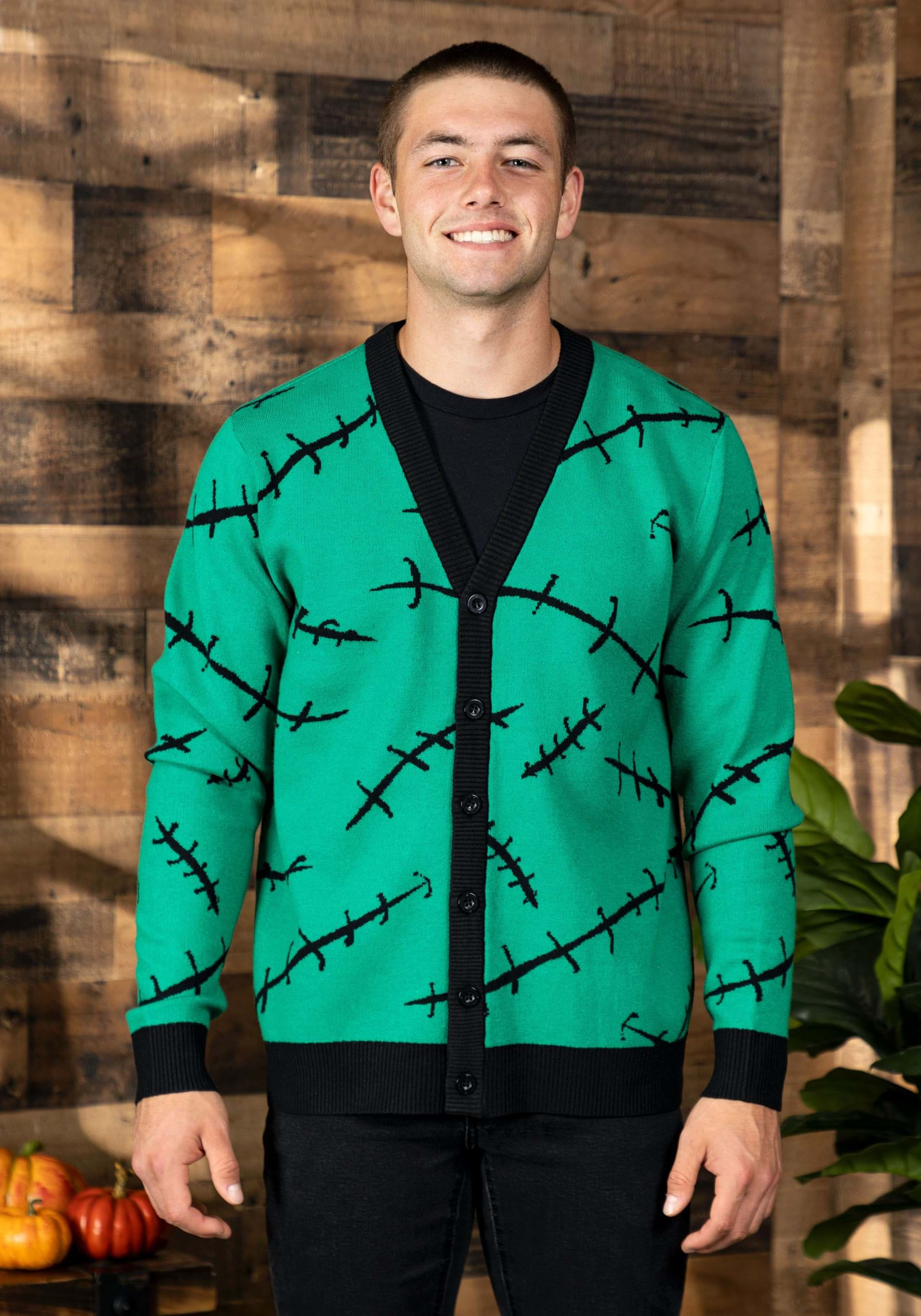 Image of Adult Cakeworthy Frankenstein Stitch Cardigan ID CKWU-OU-FCA22-3X