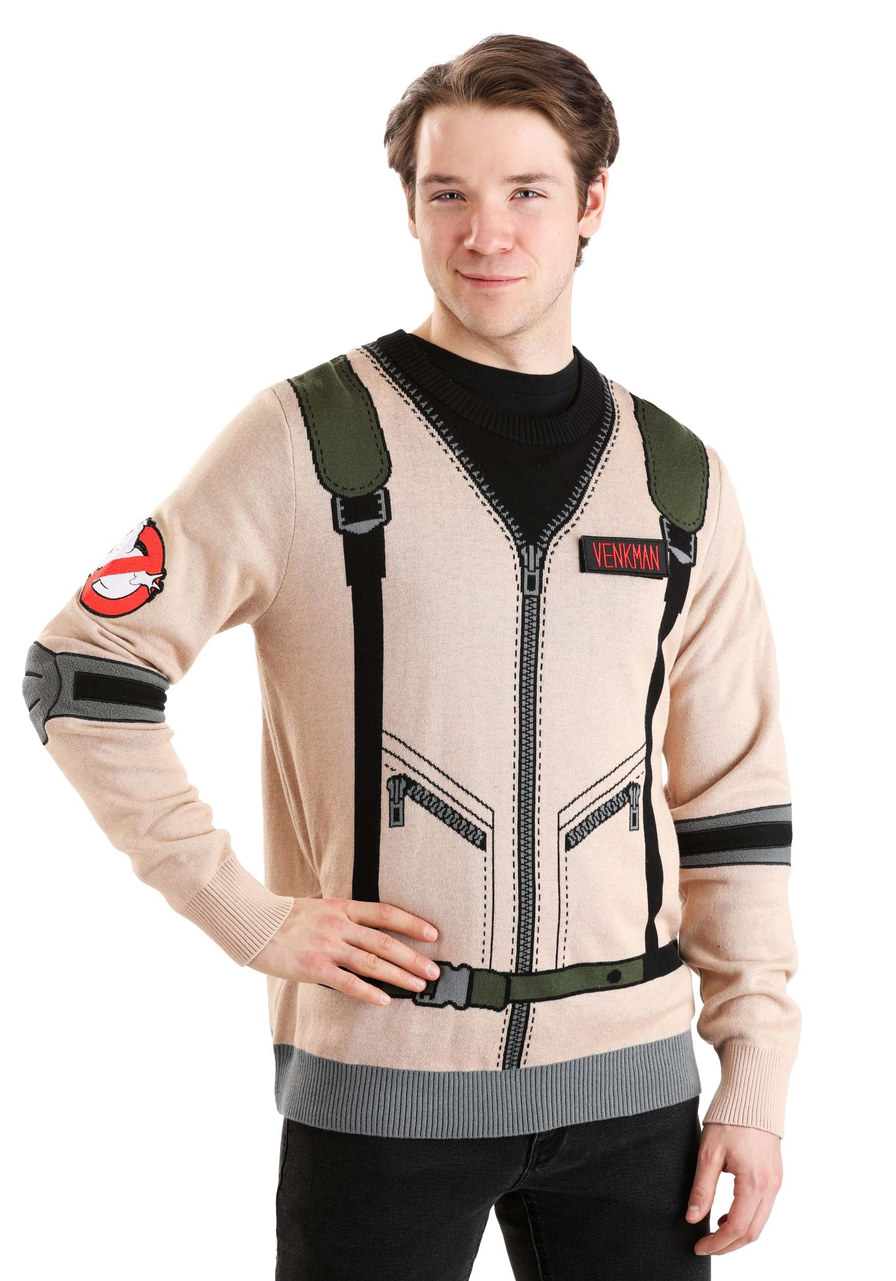 Image of Adult Ghostbusters Uniform Sweater | Halloween Sweaters ID FUN94273AD-M