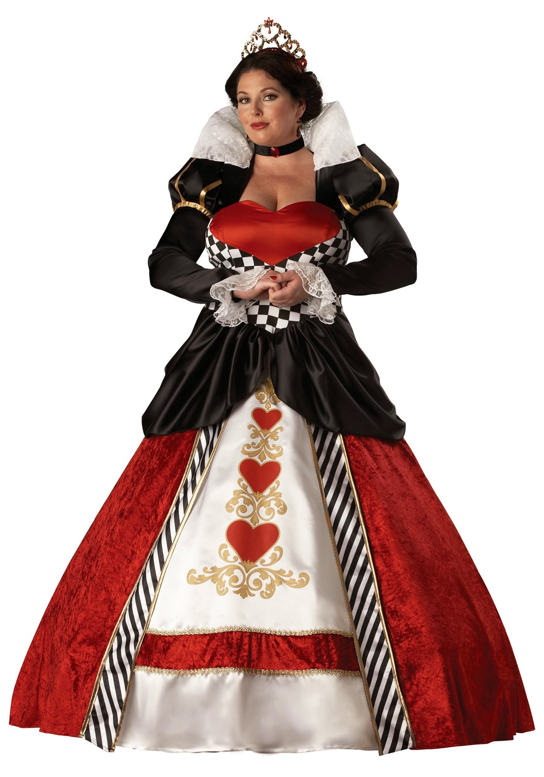Image of Adult Plus Size Queen of Hearts Costume | Queen Dress ID IN5017-3X