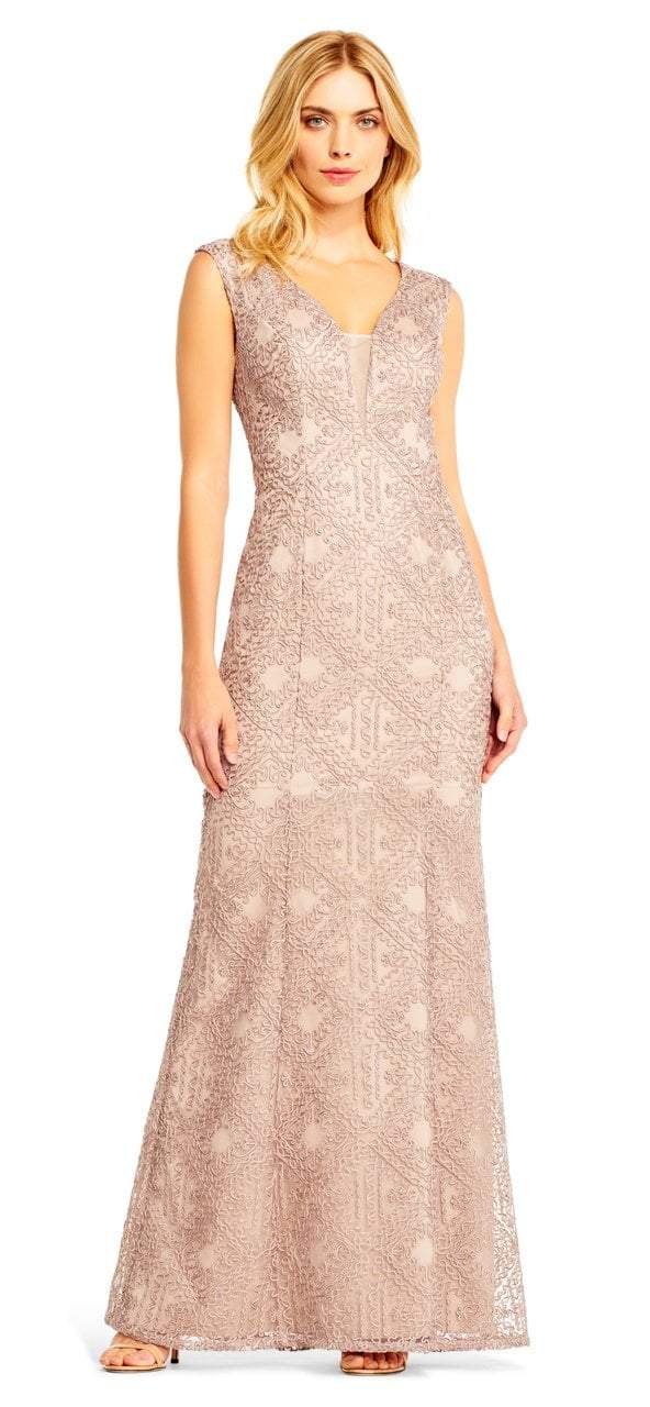 Image of Aidan Mattox - MD1E201403 Sleeveless Soutache Embroidered Gown