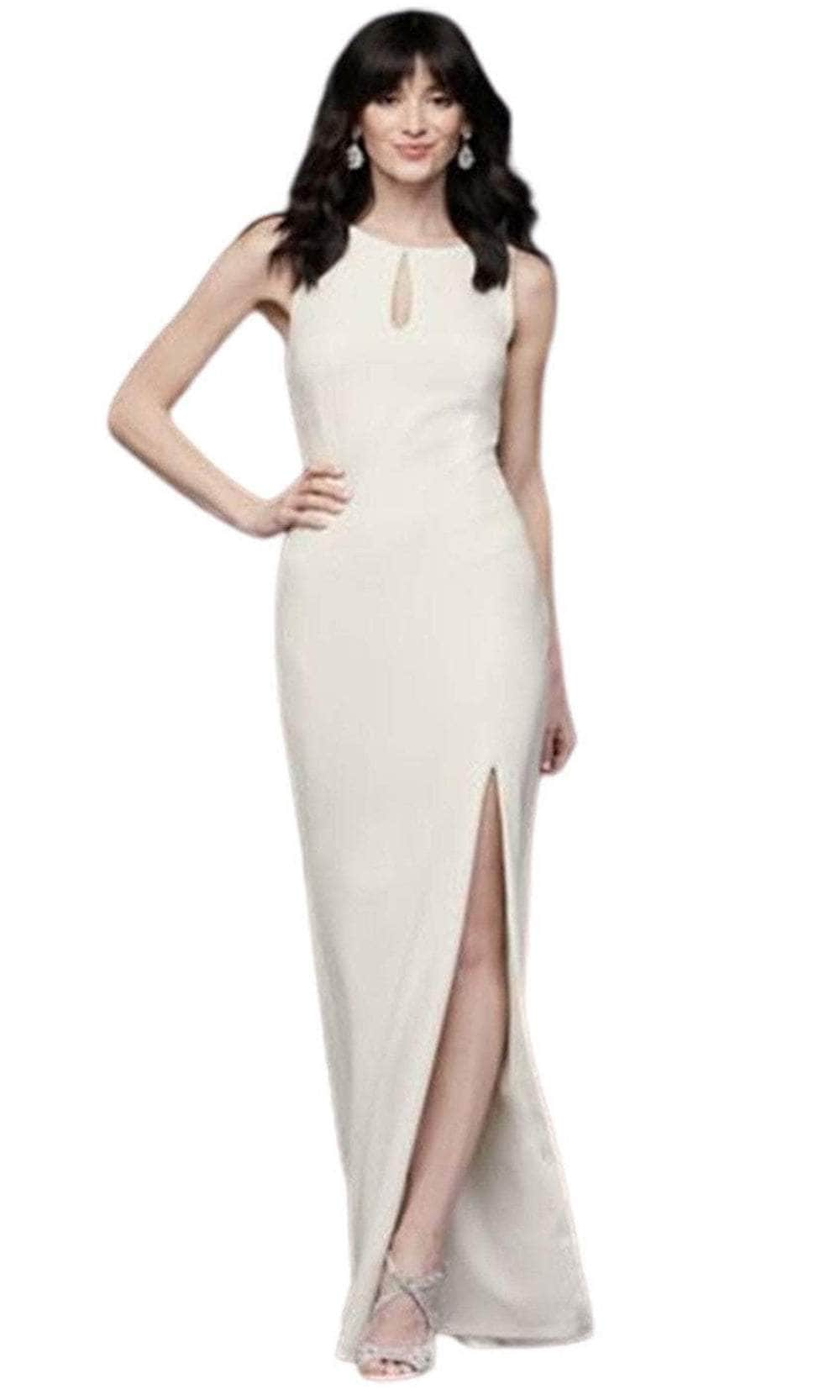 Image of Aidan Mattox MD1E203806 - Sleeveless High Slit Sheath Dress