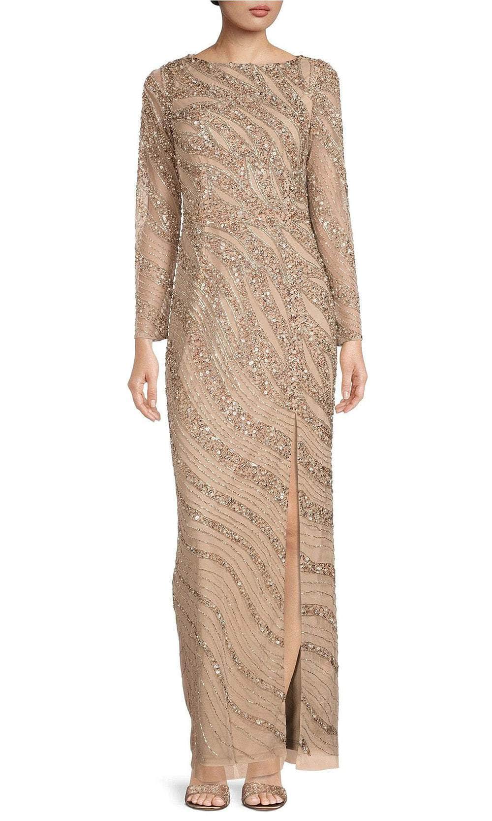 Image of Aidan Mattox MD1E207721 - Embellished Illusion Slit Gown