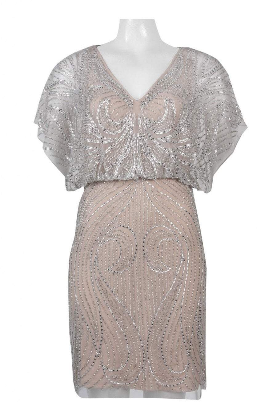 Image of Aidan Mattox - Sequined Blouson Short Dress MD1E200692