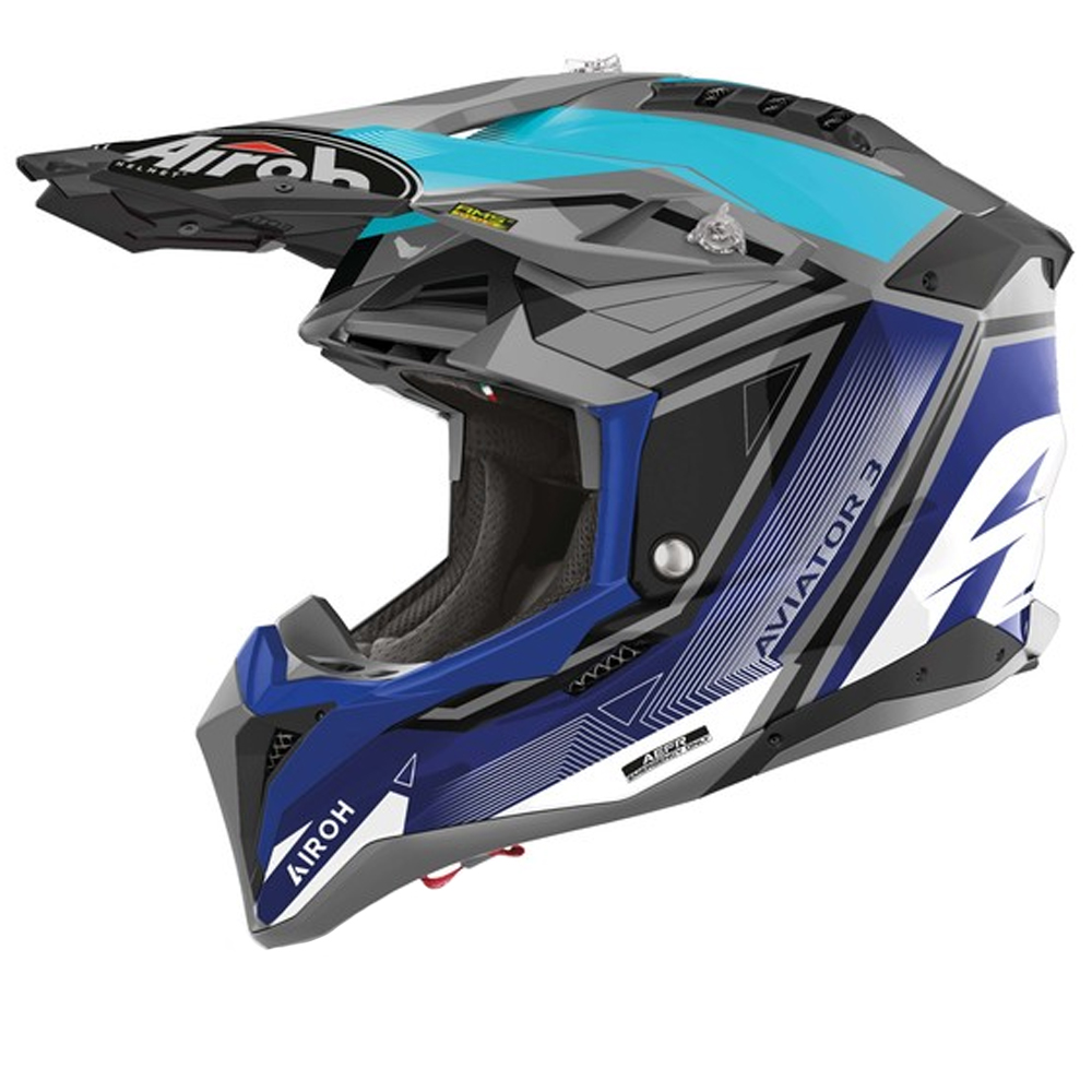 Image of Airoh Aviator 3 League Bleu Casque Cross Taille XL