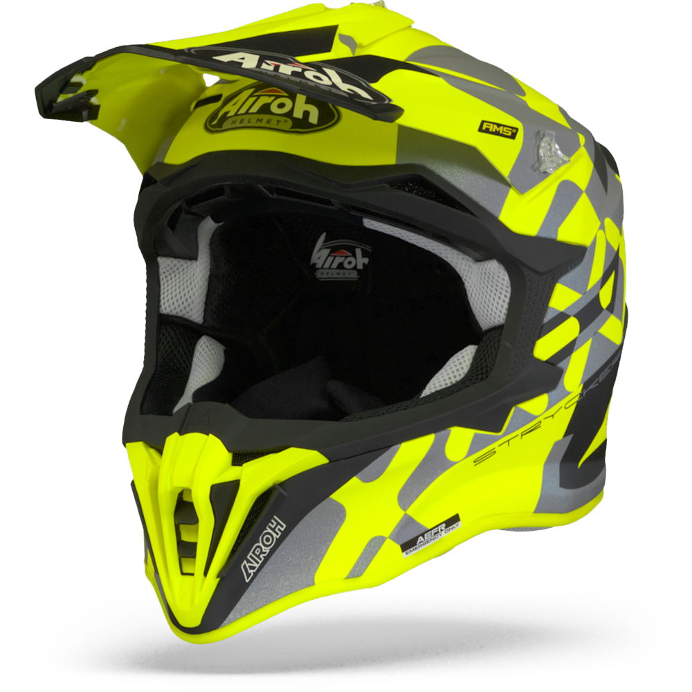 Image of Airoh Strycker XXX Flat Yellow Offroad Helmet Size 2XL ID 8029243317562
