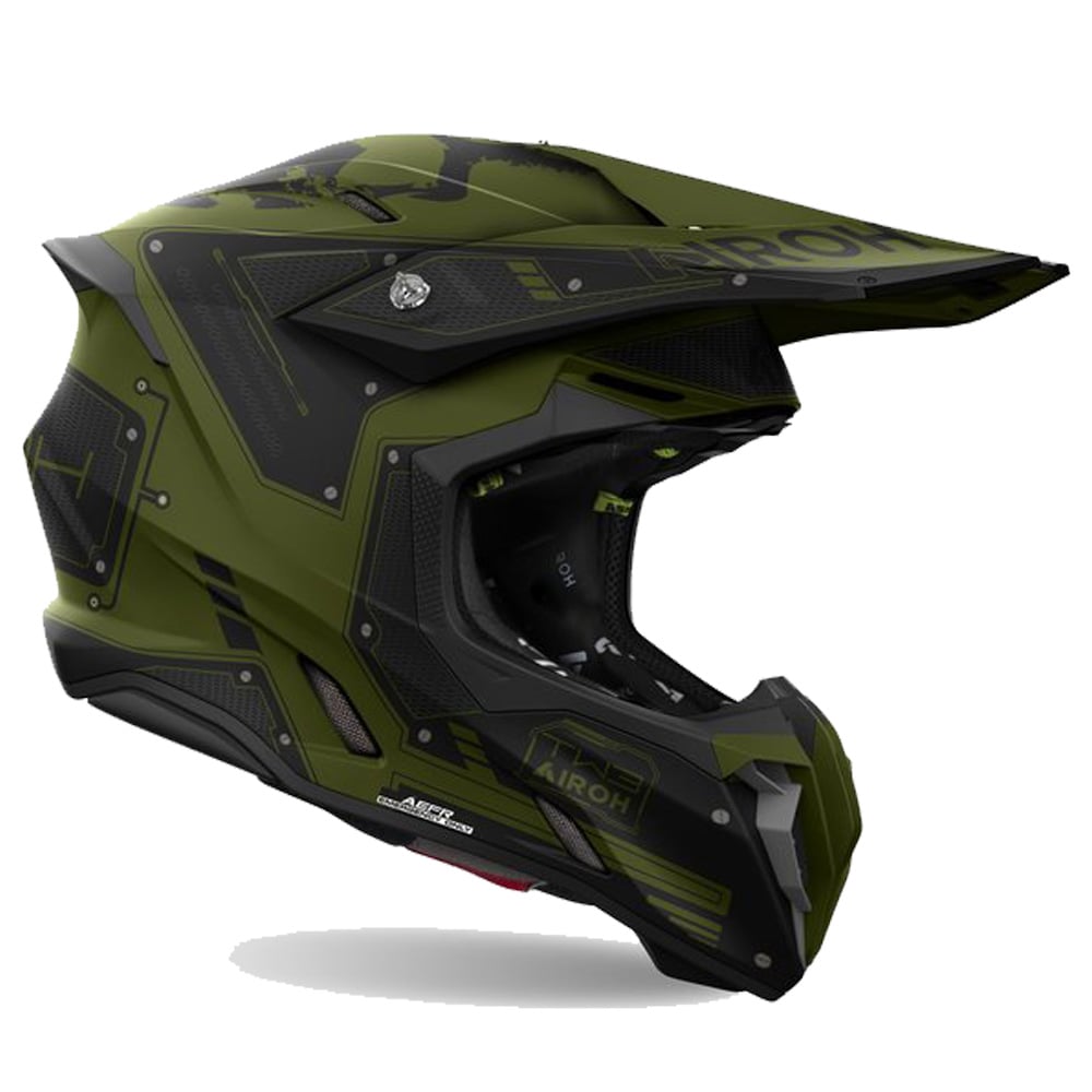 Image of Airoh Twist 3 Military Black Green Offroad Helmet Size XL ID 8029243368304