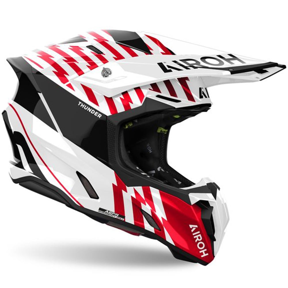 Image of Airoh Twist 3 Thunder Rouge Blanc Casque Cross Taille S