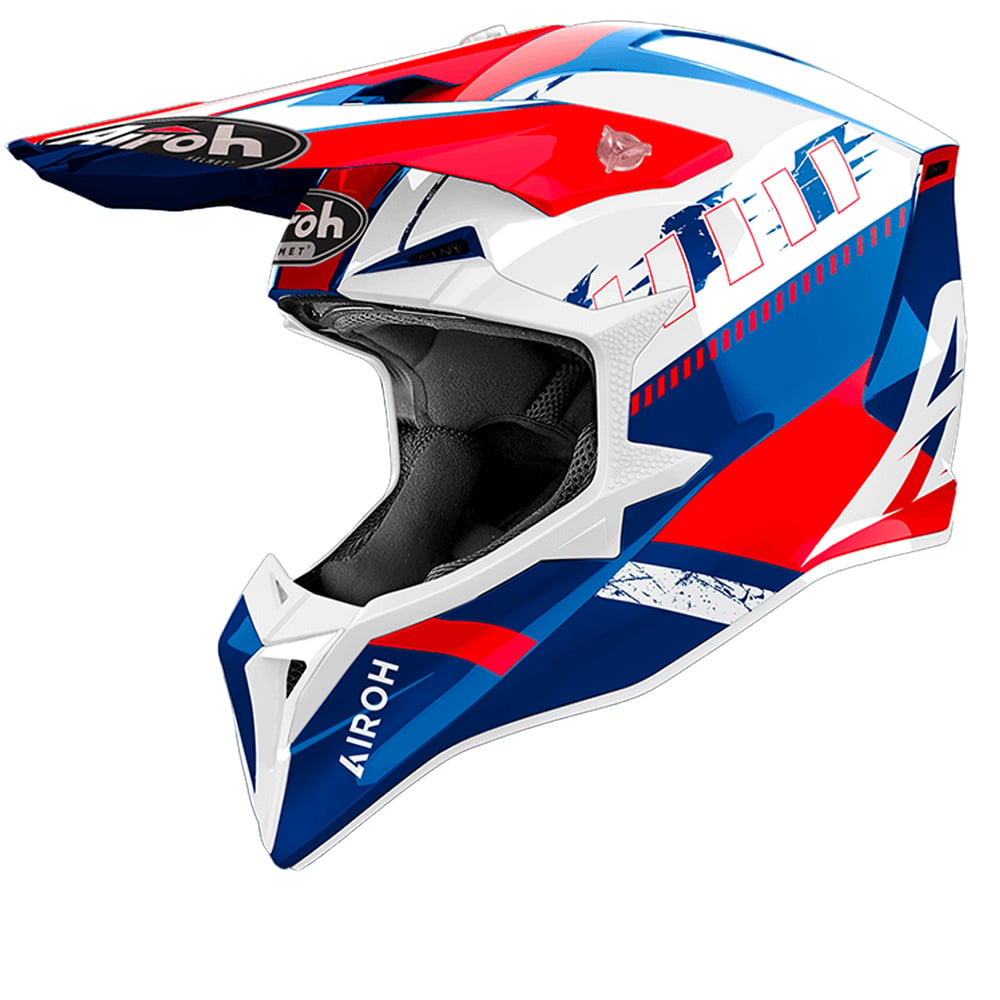 Image of Airoh Wraaap Feel Red Blue Offroad Helmet Größe XL