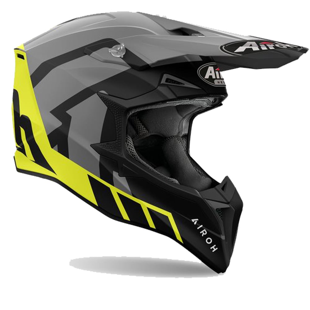 Image of Airoh Wraaap Reloaded Yellow Grey Offroad Helmet Talla L