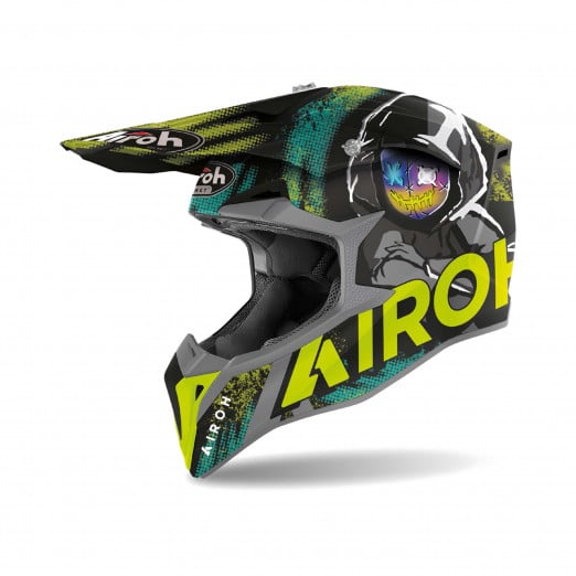 Image of Airoh Wraap Alien Jaune Vert Casque Cross Taille 2XL