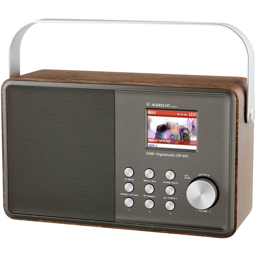 Image of Albrecht DR 855 DAB+/UKW/Bluetooth Desk radio DAB+ FM Silver Wood