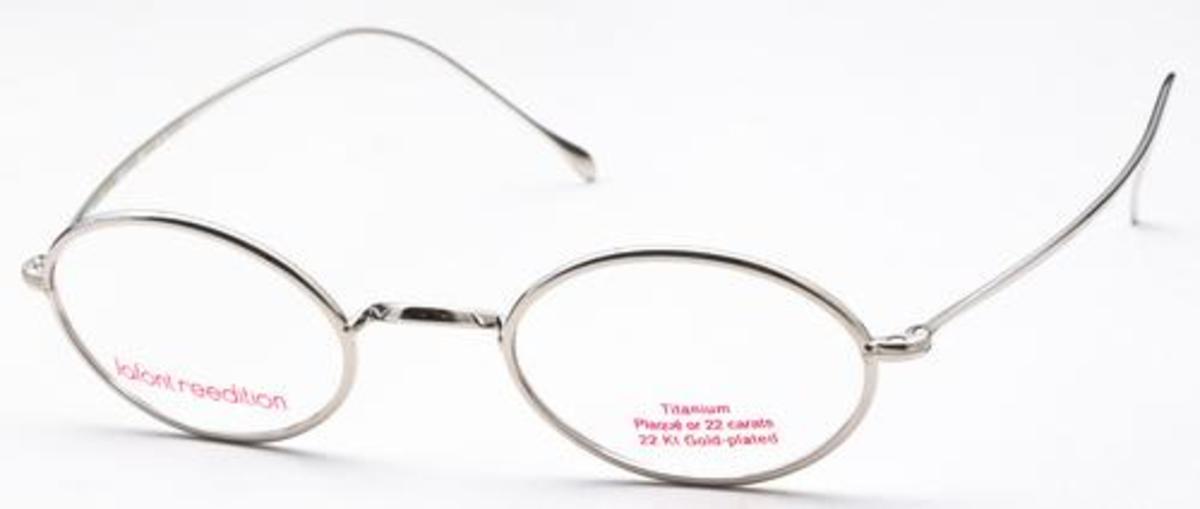 Image of Alceste Eyeglasses Shiny White Gold 22 Carat