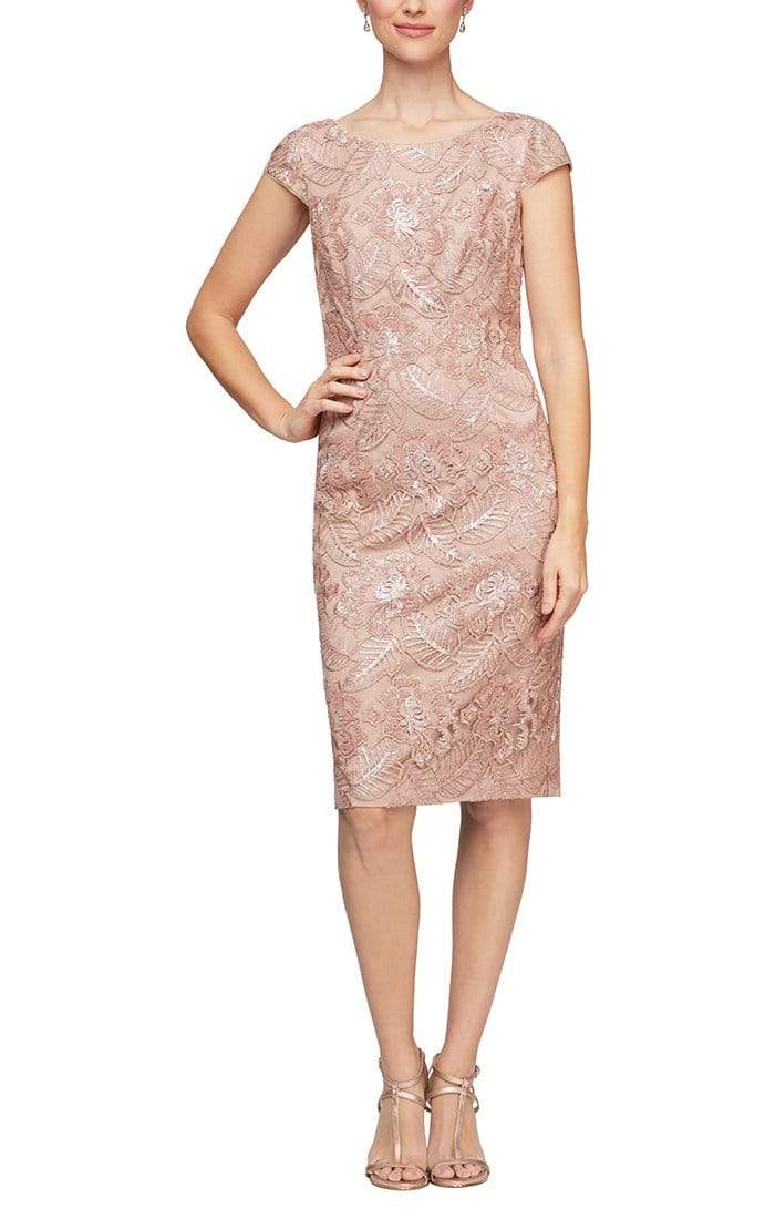 Image of Alex Evenings - 117654 Cap Sleeve Embroidered Sequin Dress