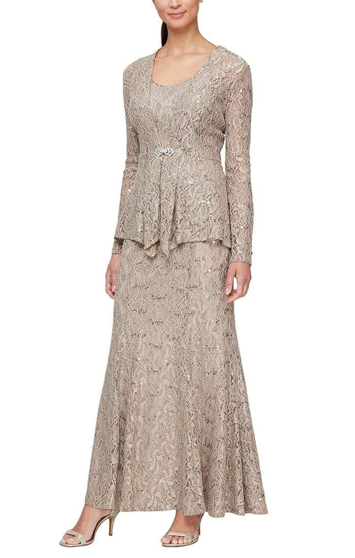 Image of Alex Evenings - 81122452 Sleeveless Sequin Lace Dress With Jacket