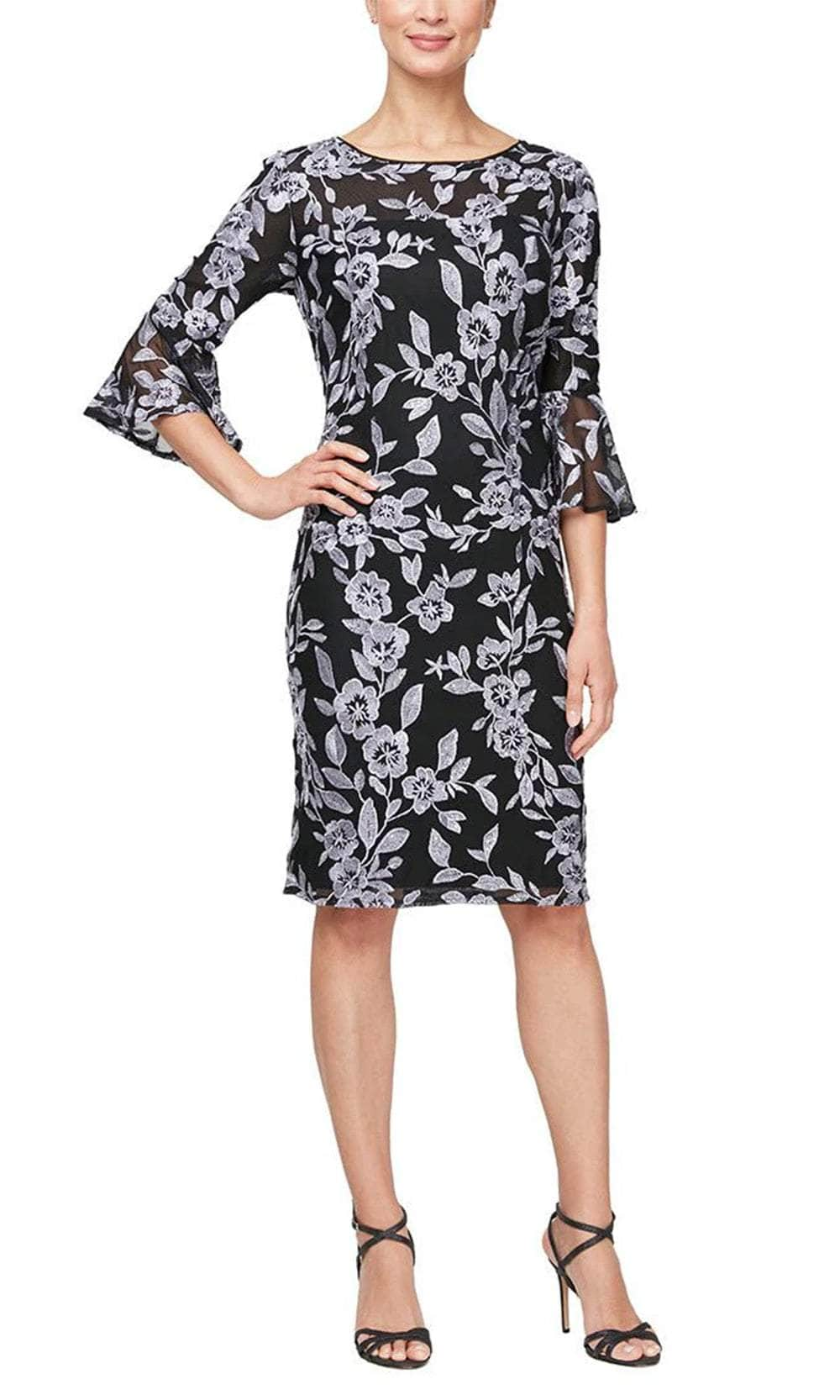 Image of Alex Evenings 81171623 - Embroidered Sheath Cocktail Dress