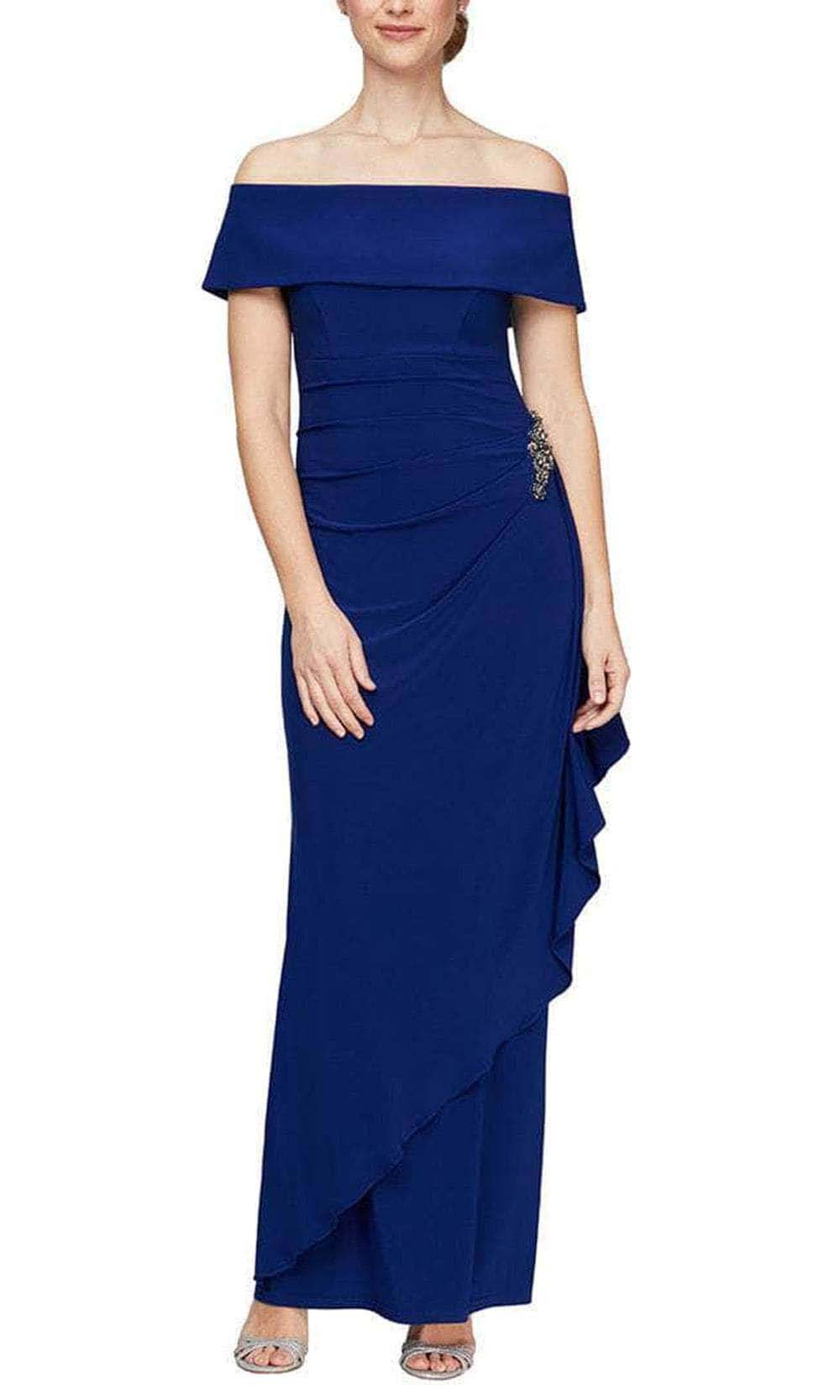 Image of Alex Evenings - 81351528 Off-Shoulder Matte Jersey Long Dress