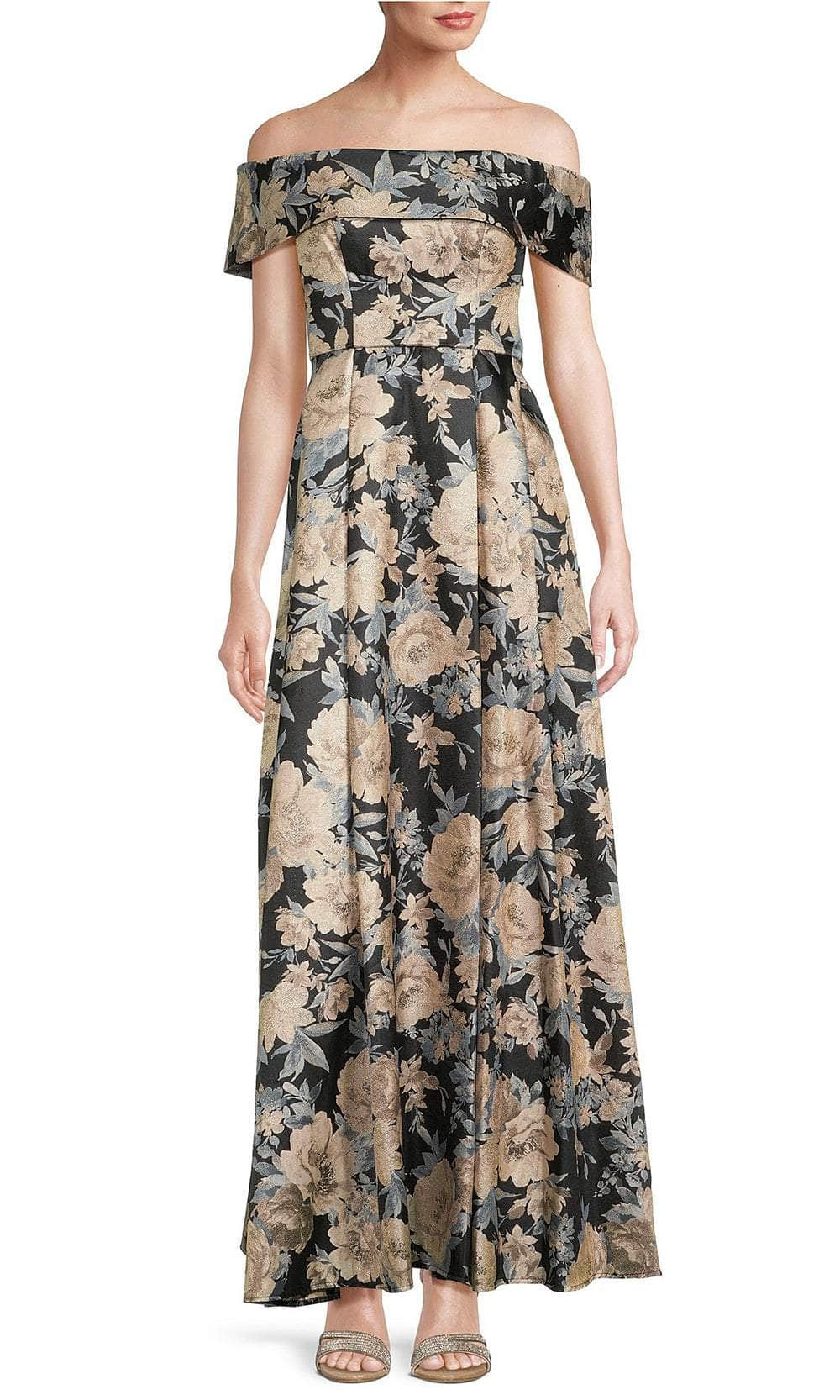 Image of Alex Evenings 8157026 - Floral Jacquard Evening Dress