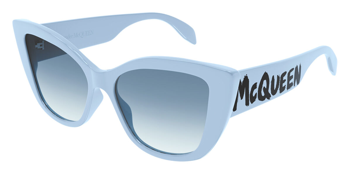 Image of Alexander McQueen AM0347S 004 54 Lunettes De Soleil Femme Bleues FR