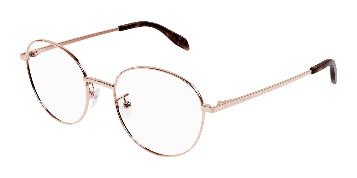 Image of Alexander McQueen AM0414O 004 Óculos de Grau Rose-Dourados Masculino PRT