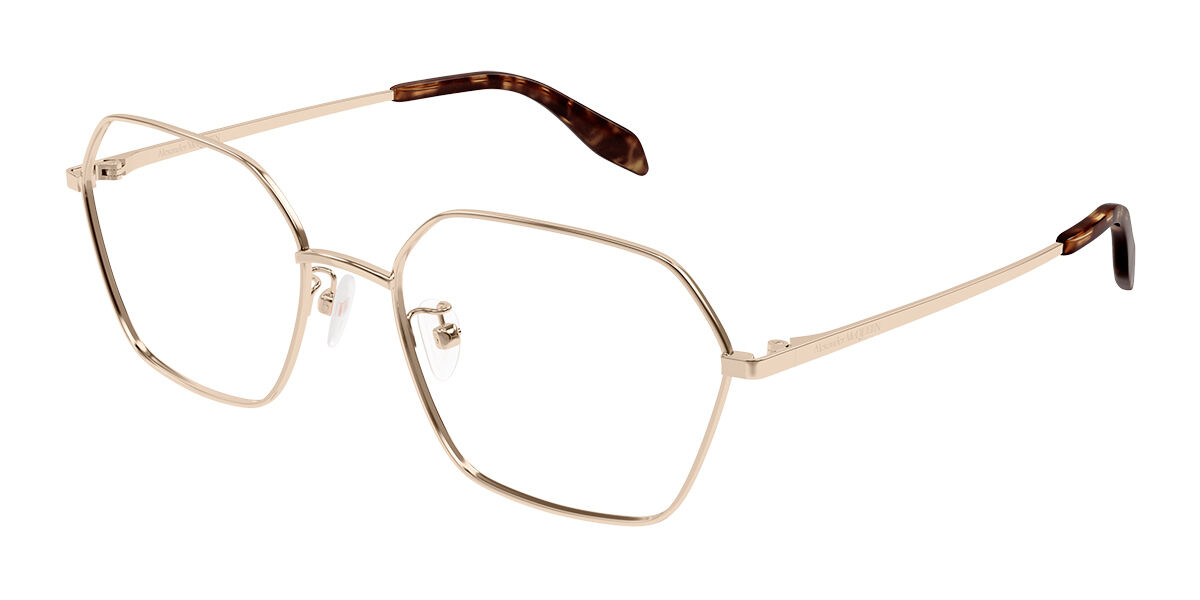 Image of Alexander McQueen AM0437O 004 55 Złote Damskie Okulary Korekcyjne PL