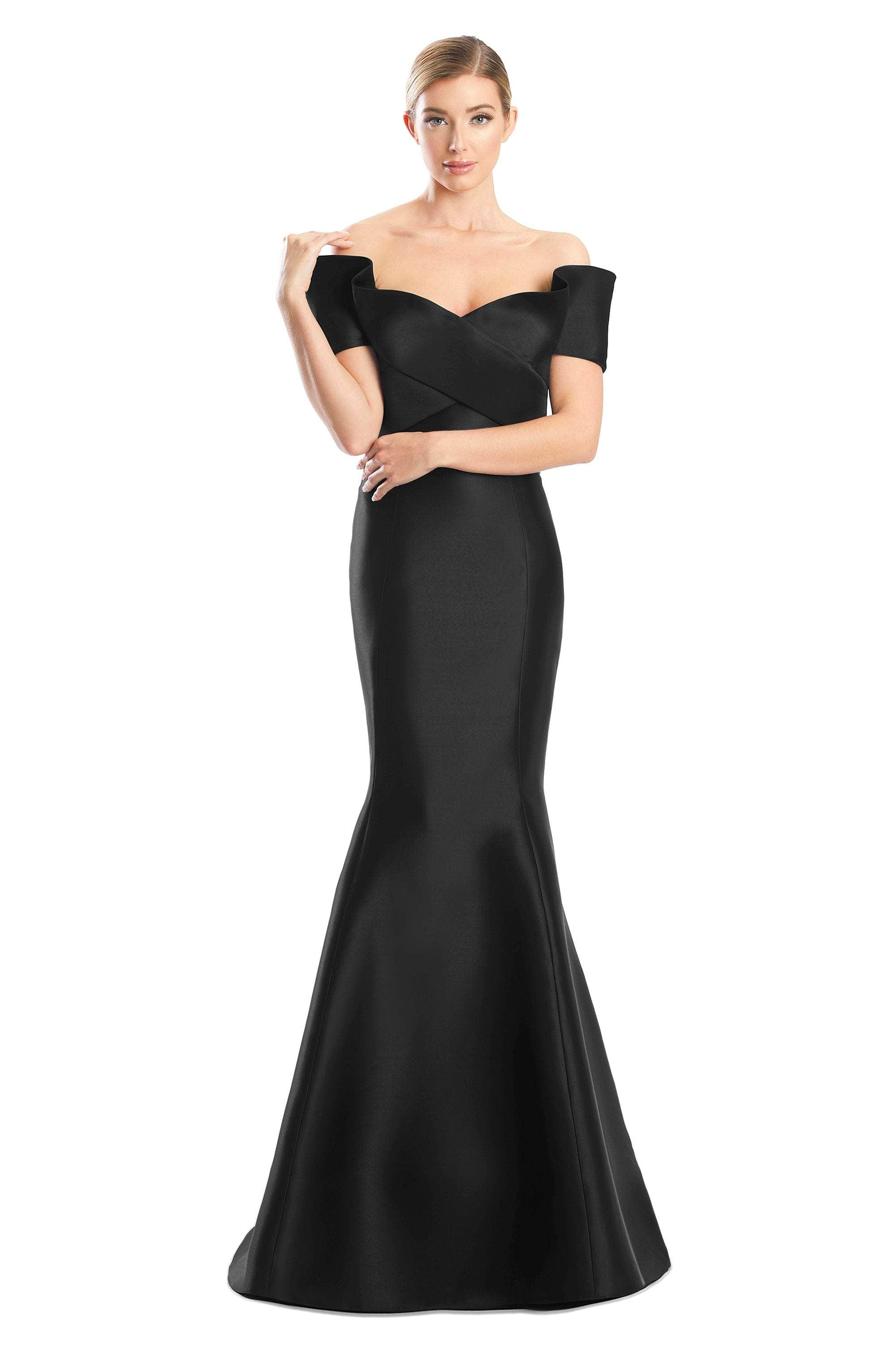 Image of Alexander by Daymor 1763S23 - Bandage Bodice Satin Dress