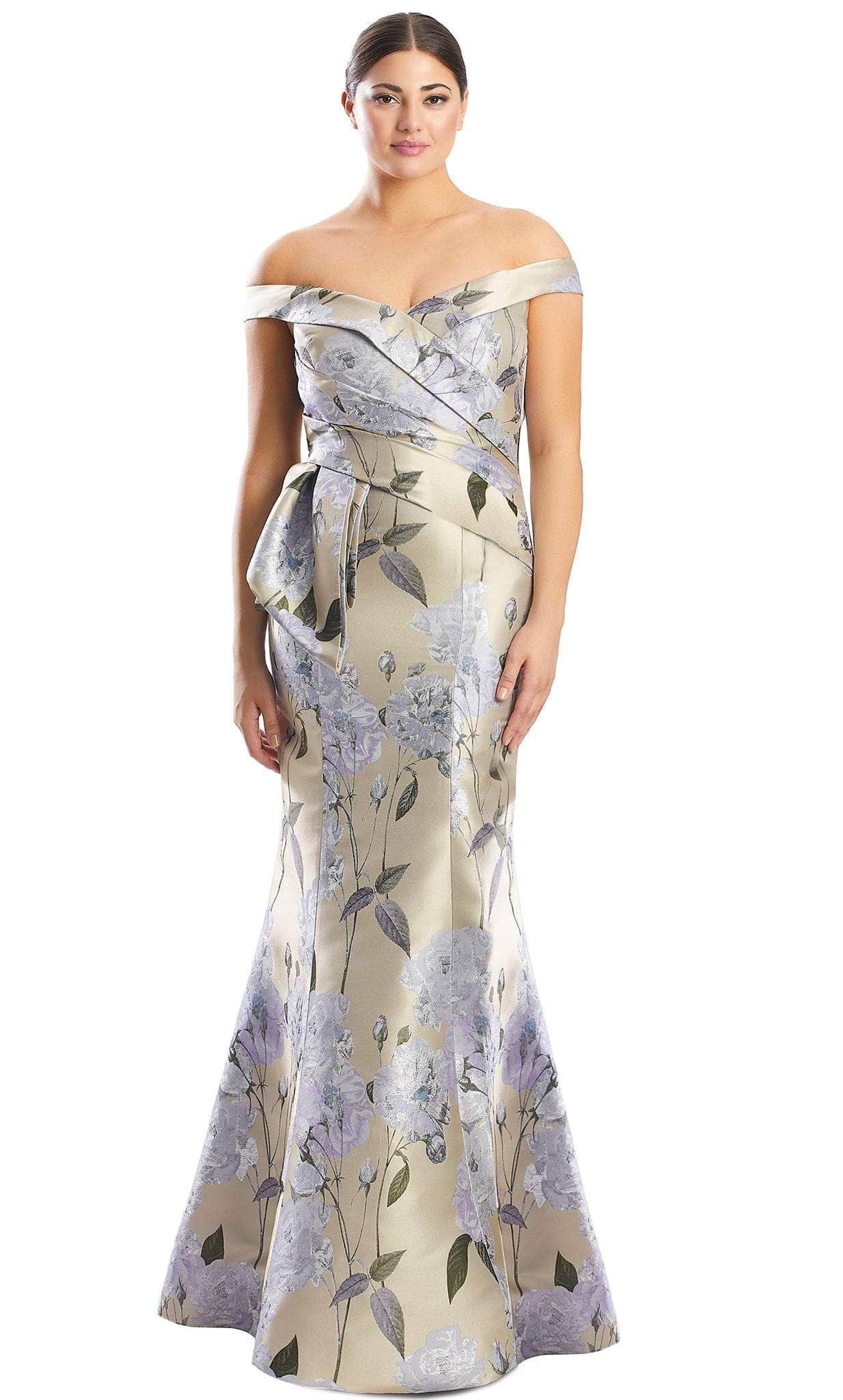 Image of Alexander by Daymor 1767S23 - Off-Shoulder Floral Evening Dress