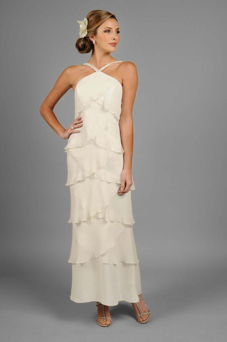 Image of Alexander by Daymor - 34512 Beaded Neck Layered Dress