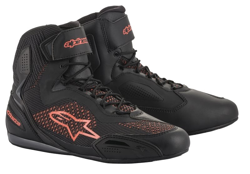 Image of Alpinestars Faster-3 Rideknit Schwarz Rot Fluo Schuhe Größe US 95