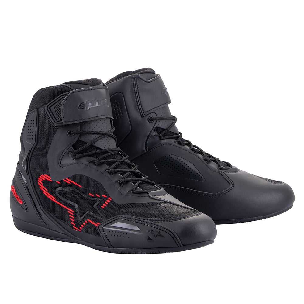 Image of Alpinestars Faster-3 Rideknit Shoes Black Dark Gray Bright Red Size US 7 ID 8059347155876