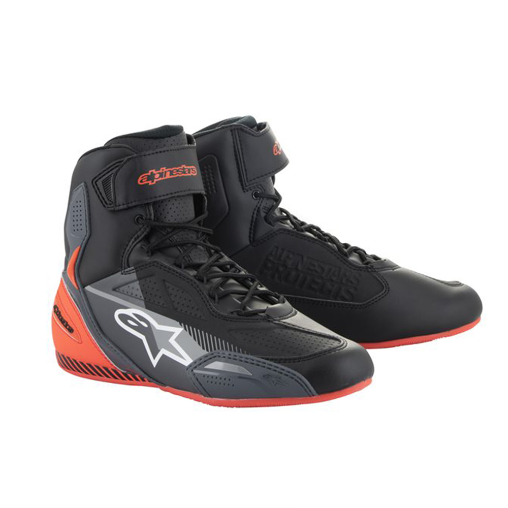 Image of Alpinestars Faster-3 Shoes Black Gray Red Fluo Größe US 65