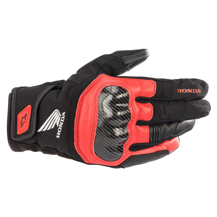 Image of Alpinestars Honda Smx Z Drystar Schwarz Bright Rot Handschuhe Größe XL