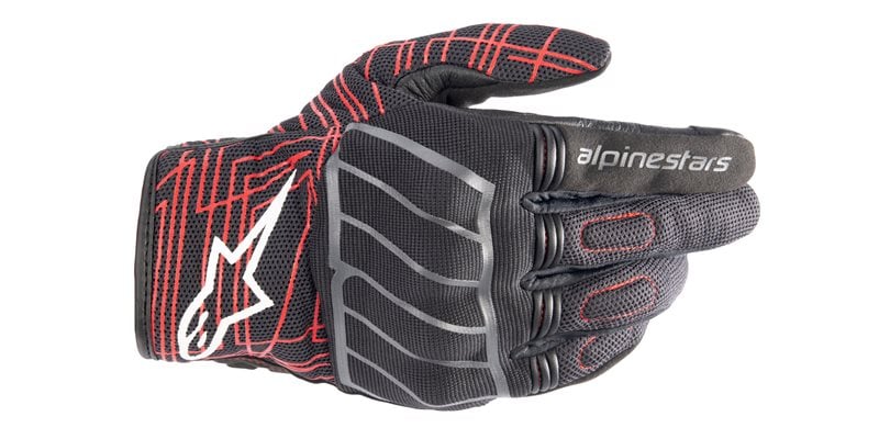 Image of Alpinestars MM93 Losail V2 Schwarz Asphalt Bright Rot Handschuhe Größe 2XL