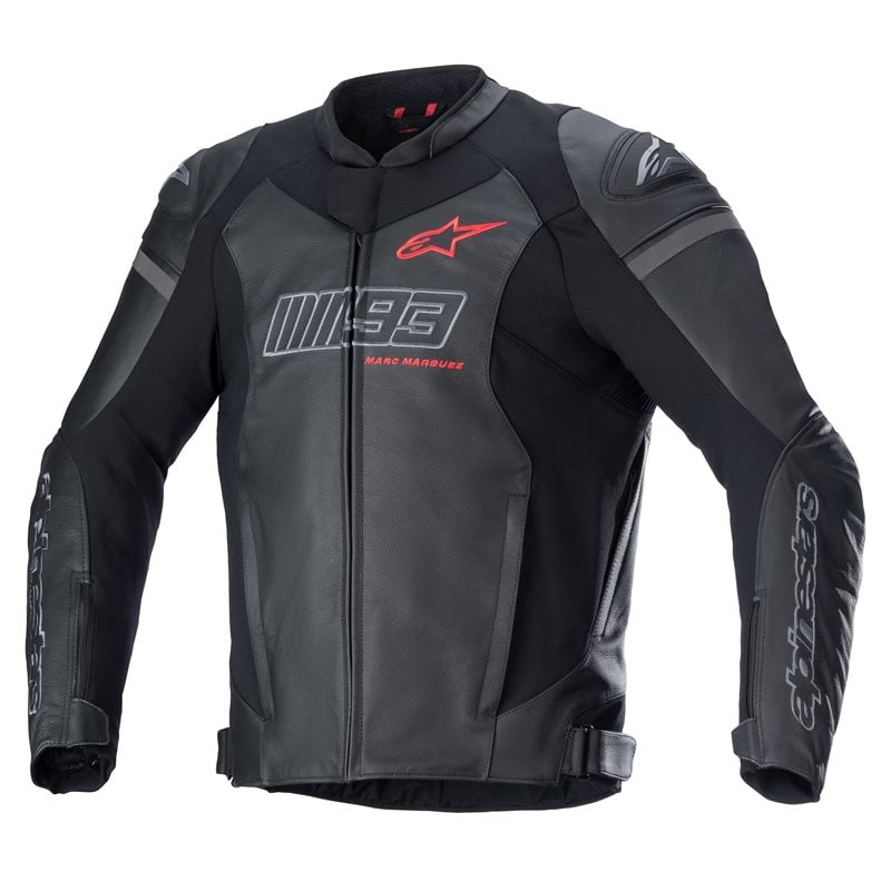 Image of Alpinestars MM93 Track Leather Jacket Black Bright Red Size 60 EN