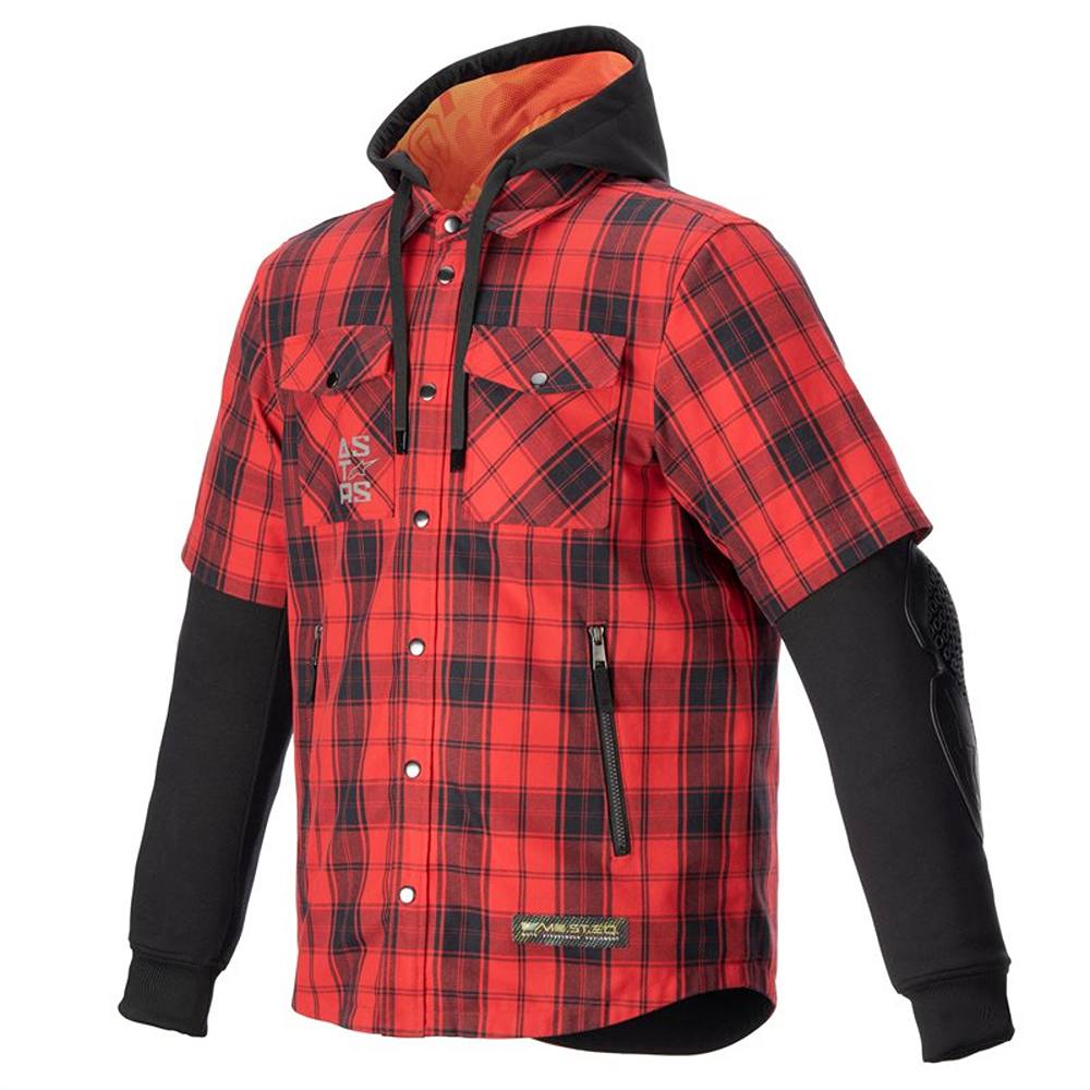 Image of Alpinestars MOSTEQ Tartan Shirt Flame Red Black Taille M